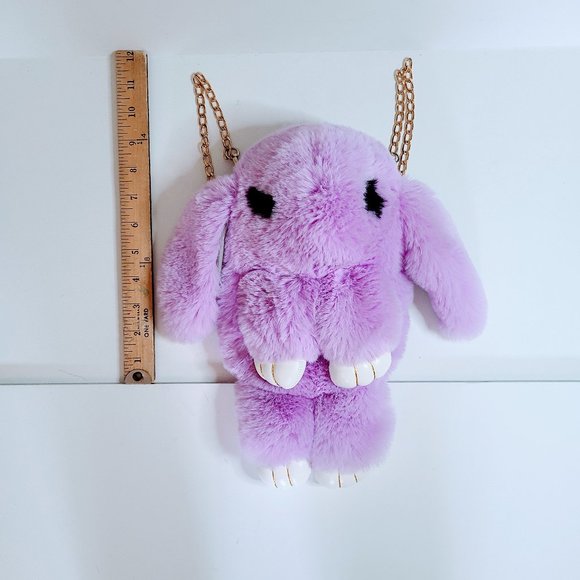 Kawaii Purple Plush Cute Rabbit Crossbody Bag/Backpack - Picture 3 of 13